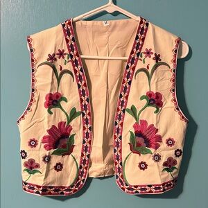 Floral Embroidered Vest